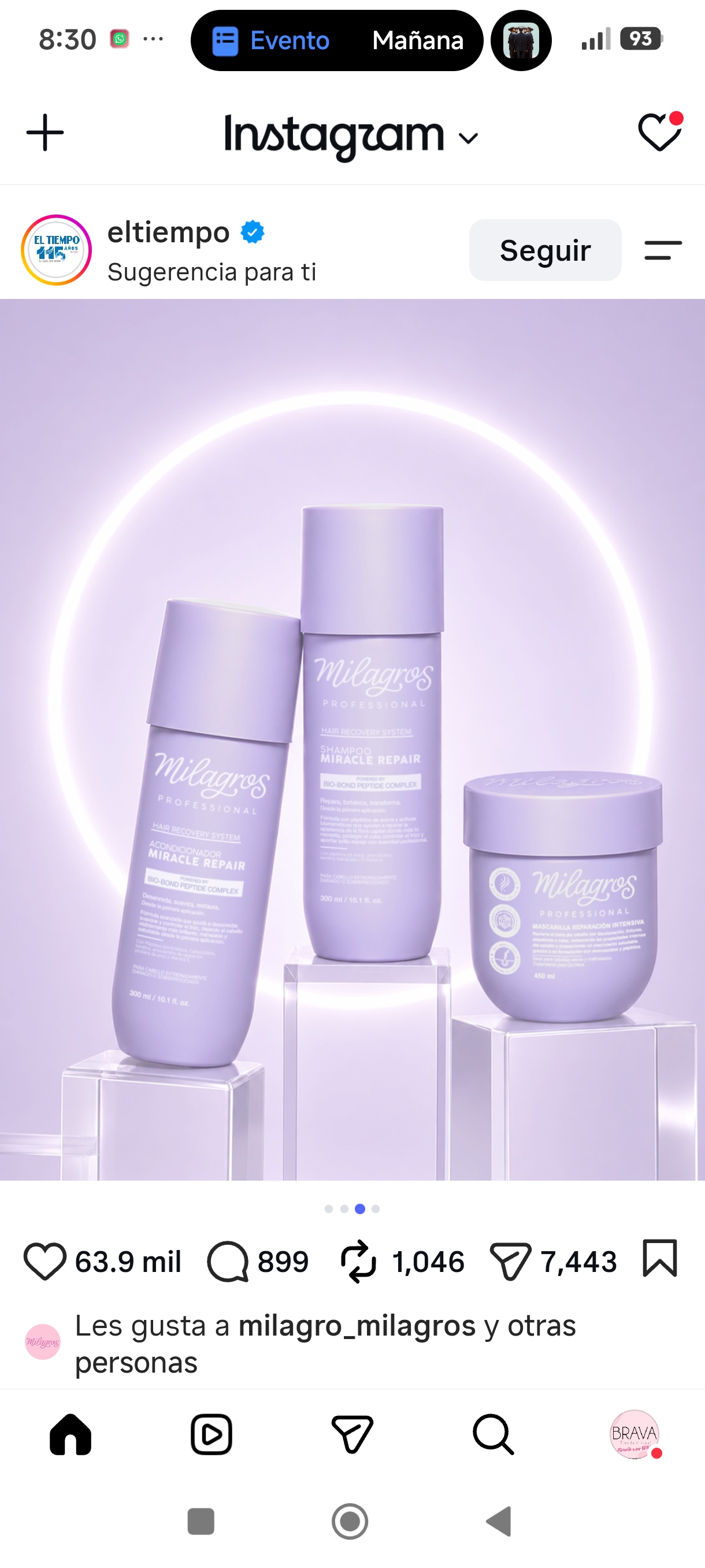 Kit Miracle Repair Milagros Professional